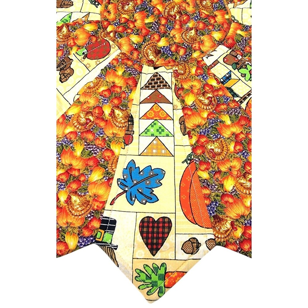 Quilted Thanksgiving Table Centerpiece 24" Turkey Pumpkin Fall Decor Handmade - Picture 2 of 10